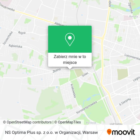 Mapa NS Optima Plus sp. z o.o. w Organizacji