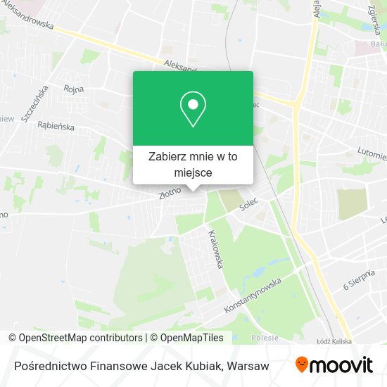 Mapa Pośrednictwo Finansowe Jacek Kubiak