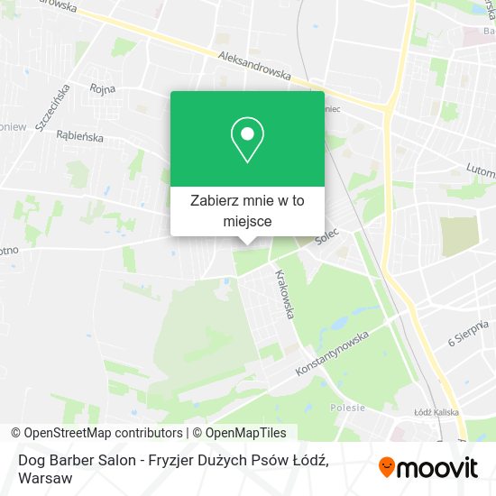 Mapa Dog Barber Salon - Fryzjer Dużych Psów Łódź