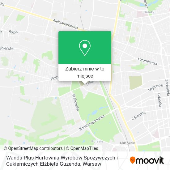 Mapa Wanda Plus Hurtownia Wyrobów Spożywczych i Cukierniczych Elżbieta Guzenda