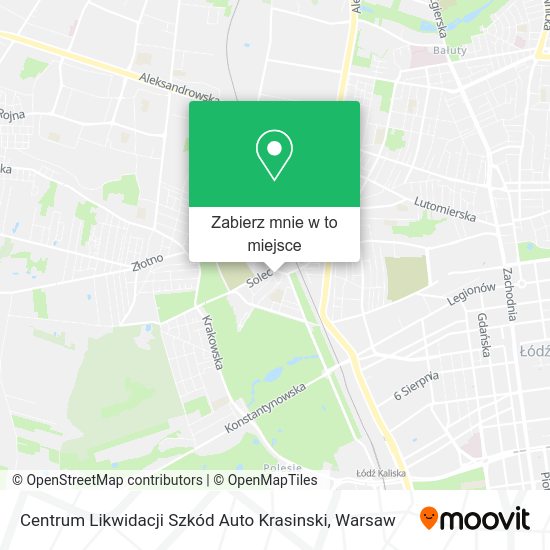 Mapa Centrum Likwidacji Szkód Auto Krasinski