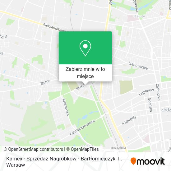 Mapa Kamex - Sprzedaż Nagrobków - Bartłomiejczyk T.