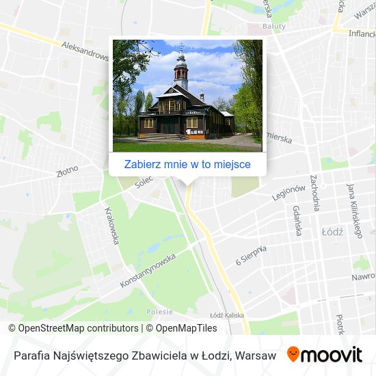 Mapa Parafia Najświętszego Zbawiciela w Łodzi