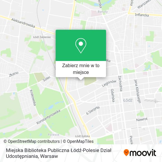 Mapa Miejska Biblioteka Publiczna Łódź-Polesie Dział Udostępniania