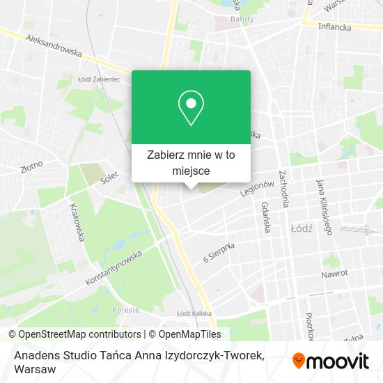 Mapa Anadens Studio Tańca Anna Izydorczyk-Tworek