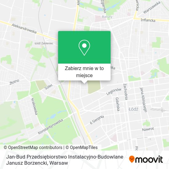 Mapa Jan-Bud Przedsiębiorstwo Instalacyjno-Budowlane Janusz Borzencki