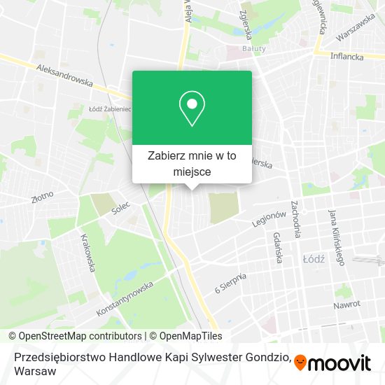 Mapa Przedsiębiorstwo Handlowe Kapi Sylwester Gondzio