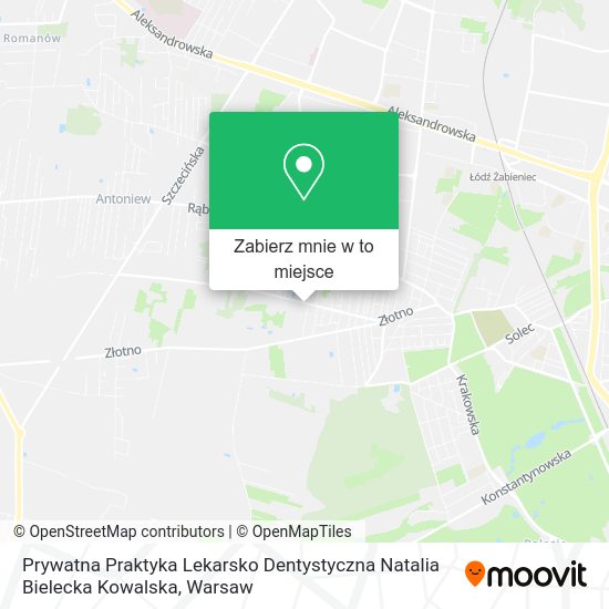 Mapa Prywatna Praktyka Lekarsko Dentystyczna Natalia Bielecka Kowalska