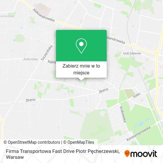 Mapa Firma Transportowa Fast Drive Piotr Pęcherzewski