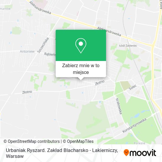 Mapa Urbaniak Ryszard. Zakład Blacharsko - Lakierniczy