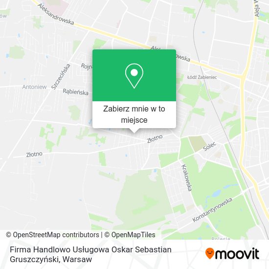 Mapa Firma Handlowo Usługowa Oskar Sebastian Gruszczyński