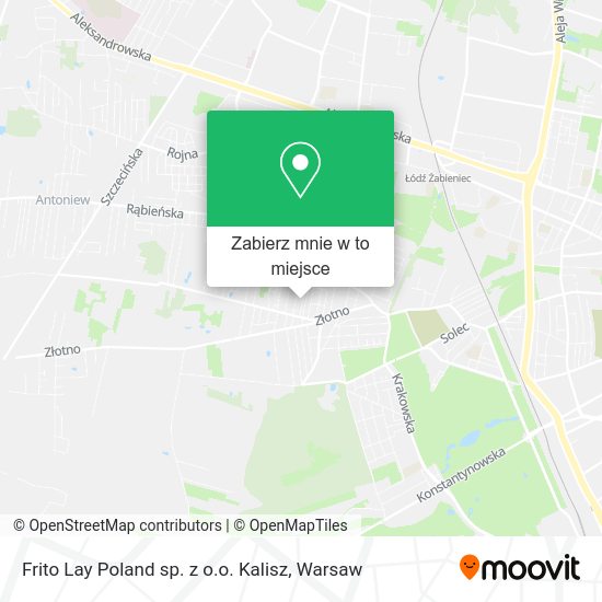 Mapa Frito Lay Poland sp. z o.o. Kalisz