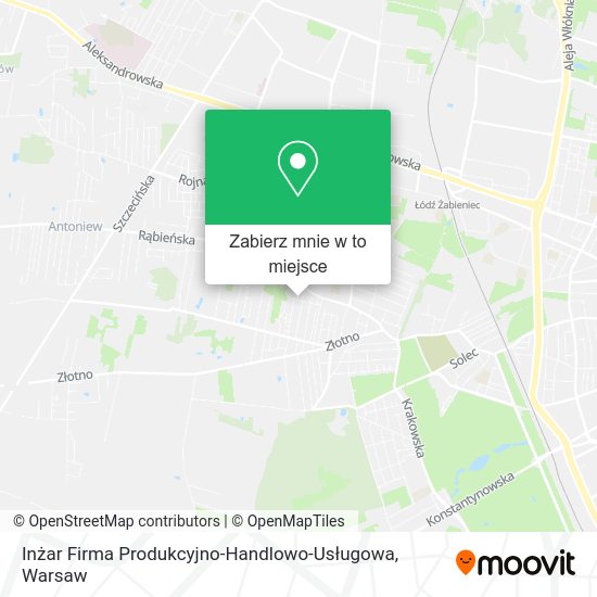 Mapa Inżar Firma Produkcyjno-Handlowo-Usługowa