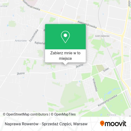 Mapa Naprawa Rowerów - Sprzedaż Części