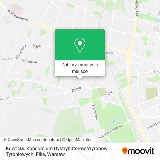 Mapa Kdwt Sa. Konsorcjum Dystrybutorów Wyrobów Tytoniowych. Filia