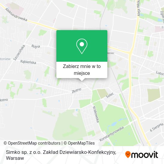 Mapa Simko sp. z o.o. Zakład Dziewiarsko-Konfekcyjny