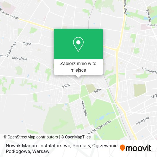 Mapa Nowak Marian. Instalatorstwo, Pomiary, Ogrzewanie Podłogowe