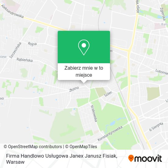 Mapa Firma Handlowo Usługowa Janex Janusz Fisiak