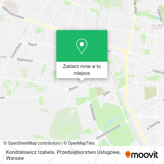 Mapa Kondratowicz Izabela. Przedsiębiorstwo Usługowe