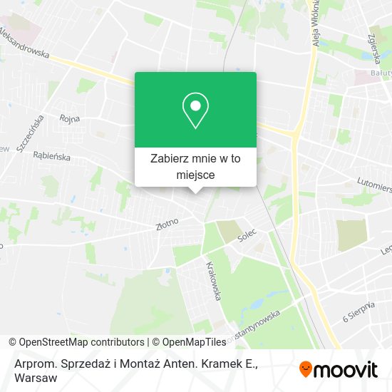 Mapa Arprom. Sprzedaż i Montaż Anten. Kramek E.