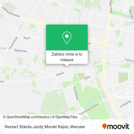 Mapa Restart Szkoła Jazdy Moniki Bajon