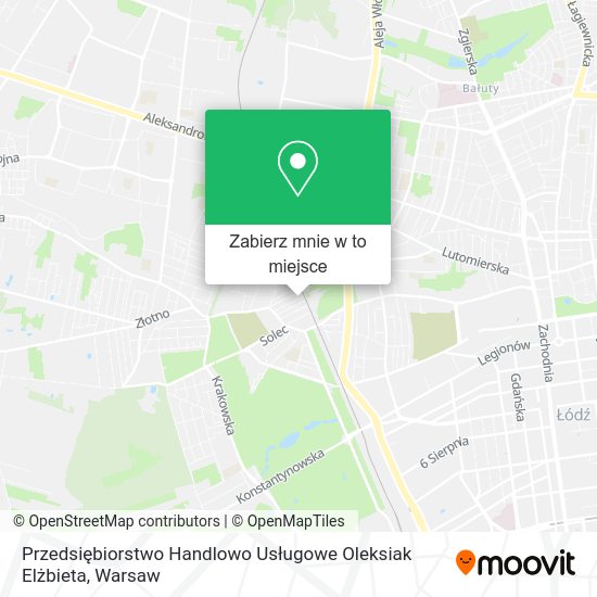 Mapa Przedsiębiorstwo Handlowo Usługowe Oleksiak Elżbieta