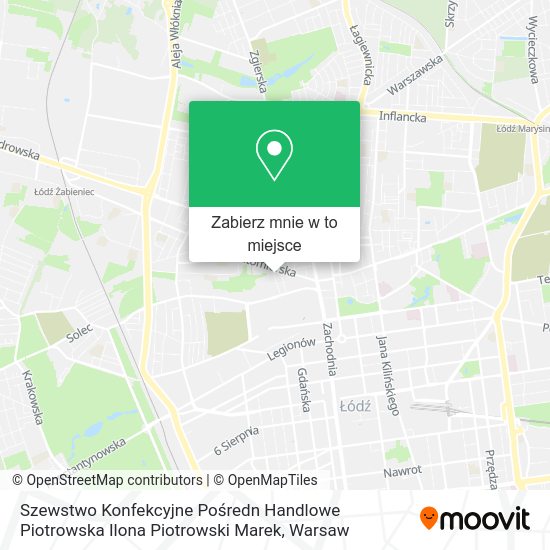 Mapa Szewstwo Konfekcyjne Pośredn Handlowe Piotrowska Ilona Piotrowski Marek