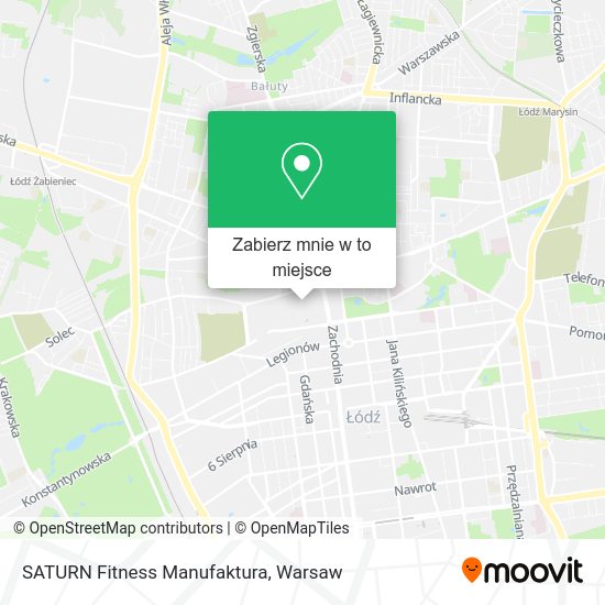 Mapa SATURN Fitness Manufaktura