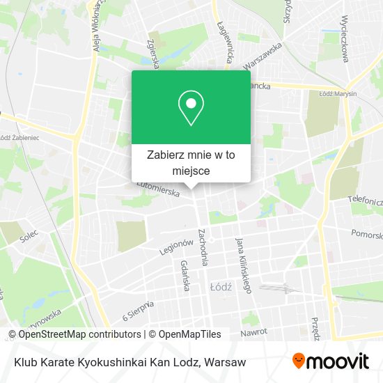 Mapa Klub Karate Kyokushinkai Kan Lodz