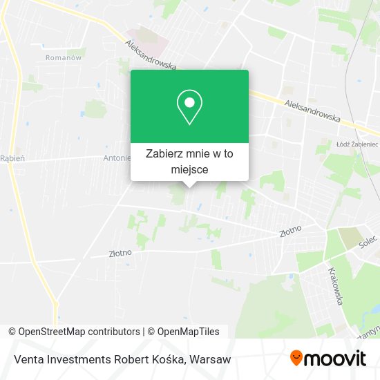 Mapa Venta Investments Robert Kośka