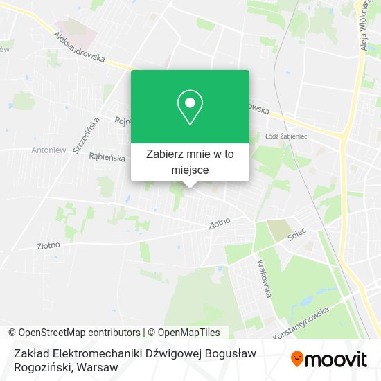 Mapa Zakład Elektromechaniki Dźwigowej Bogusław Rogoziński