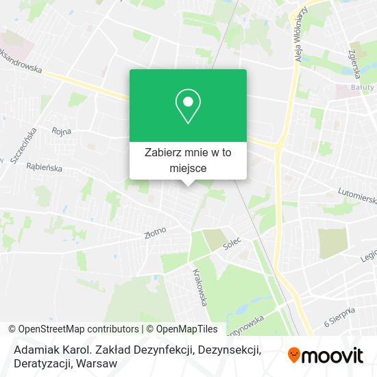 Mapa Adamiak Karol. Zakład Dezynfekcji, Dezynsekcji, Deratyzacji