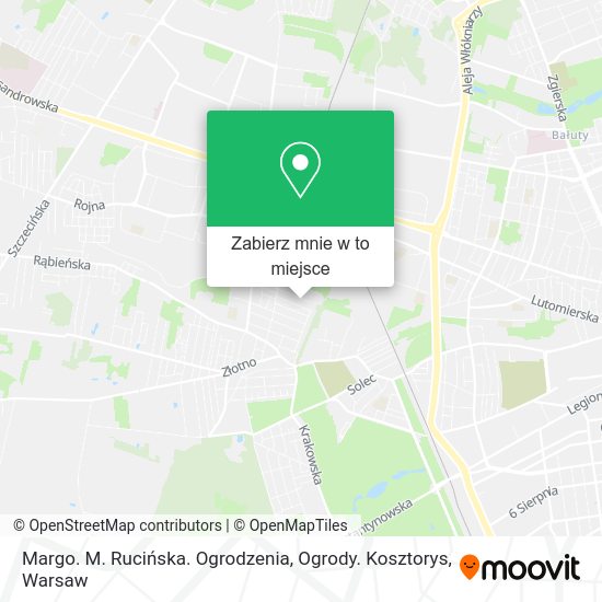 Mapa Margo. M. Rucińska. Ogrodzenia, Ogrody. Kosztorys