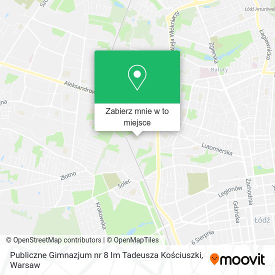 Mapa Publiczne Gimnazjum nr 8 Im Tadeusza Kościuszki