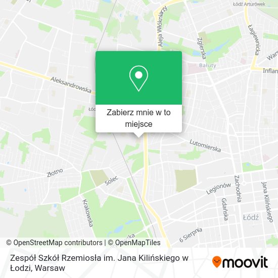 Mapa Zespół Szkół Rzemiosła im. Jana Kilińskiego w Łodzi