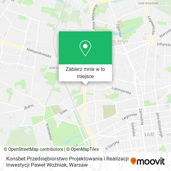 Mapa Konsbet Przedsiębiorstwo Projektowania i Realizacji Inwestycji Paweł Woźniak