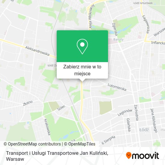 Mapa Transport i Usługi Transportowe Jan Kuliński