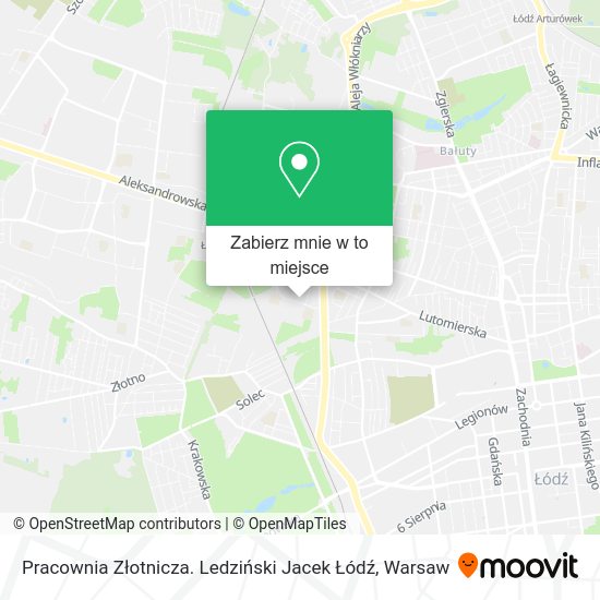 Mapa Pracownia Złotnicza. Ledziński Jacek Łódź