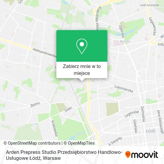 Mapa Arden Prepress Studio Przedsiębiorstwo Handlowo-Usługowe Łódź