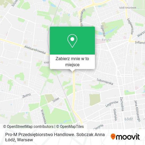 Mapa Pro-M Przedsiębiorstwo Handlowe. Sobczak Anna Łódź