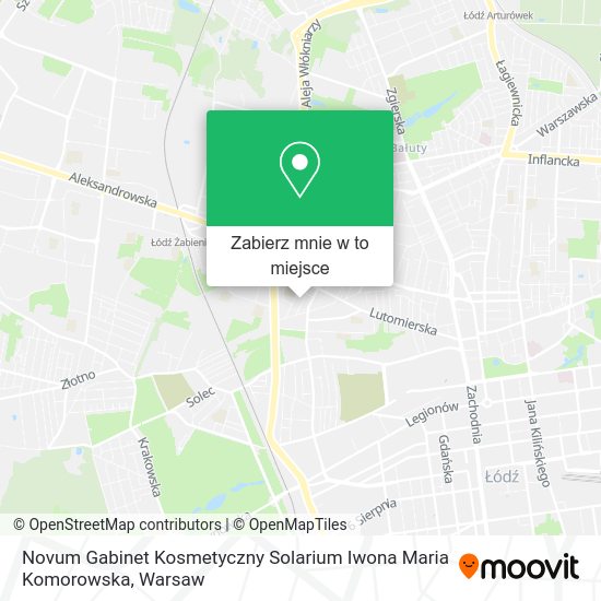 Mapa Novum Gabinet Kosmetyczny Solarium Iwona Maria Komorowska