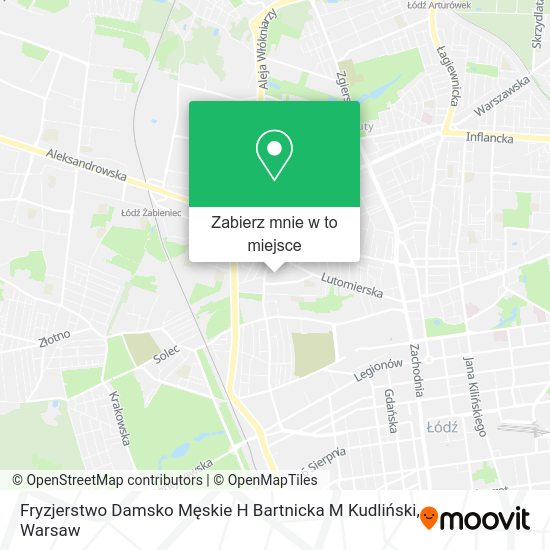 Mapa Fryzjerstwo Damsko Męskie H Bartnicka M Kudliński