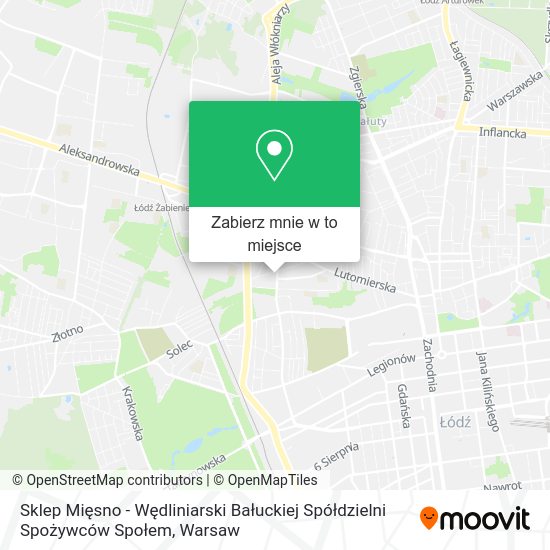 Mapa Sklep Mięsno - Wędliniarski Bałuckiej Spółdzielni Spożywców Społem