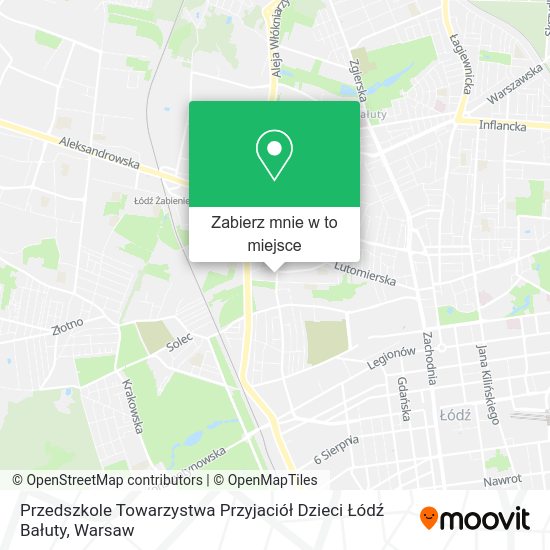 Mapa Przedszkole Towarzystwa Przyjaciół Dzieci Łódź Bałuty