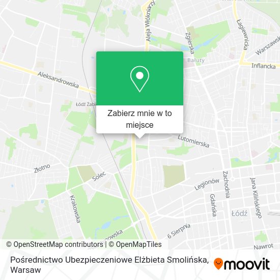 Mapa Pośrednictwo Ubezpieczeniowe Elżbieta Smolińska