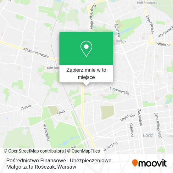 Mapa Pośrednictwo Finansowe i Ubezpieczeniowe Małgorzata Rośczak