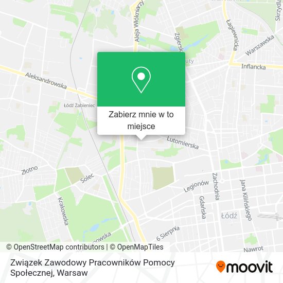 Mapa Związek Zawodowy Pracowników Pomocy Społecznej