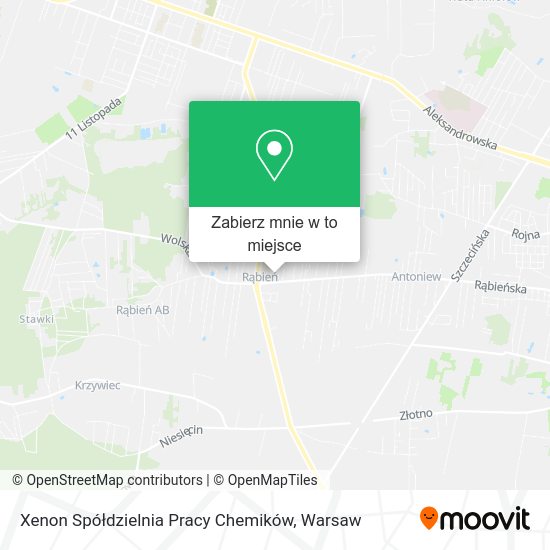 Mapa Xenon Spółdzielnia Pracy Chemików