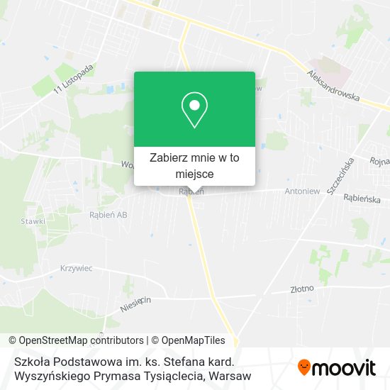 Mapa Szkoła Podstawowa im. ks. Stefana kard. Wyszyńskiego Prymasa Tysiąclecia