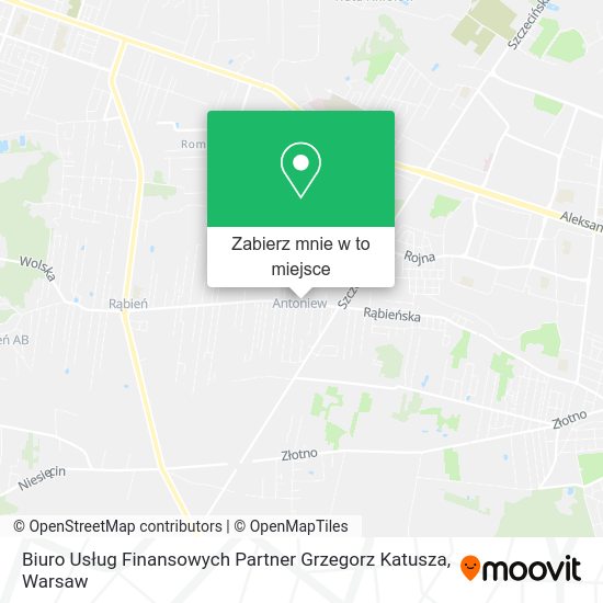 Mapa Biuro Usług Finansowych Partner Grzegorz Katusza